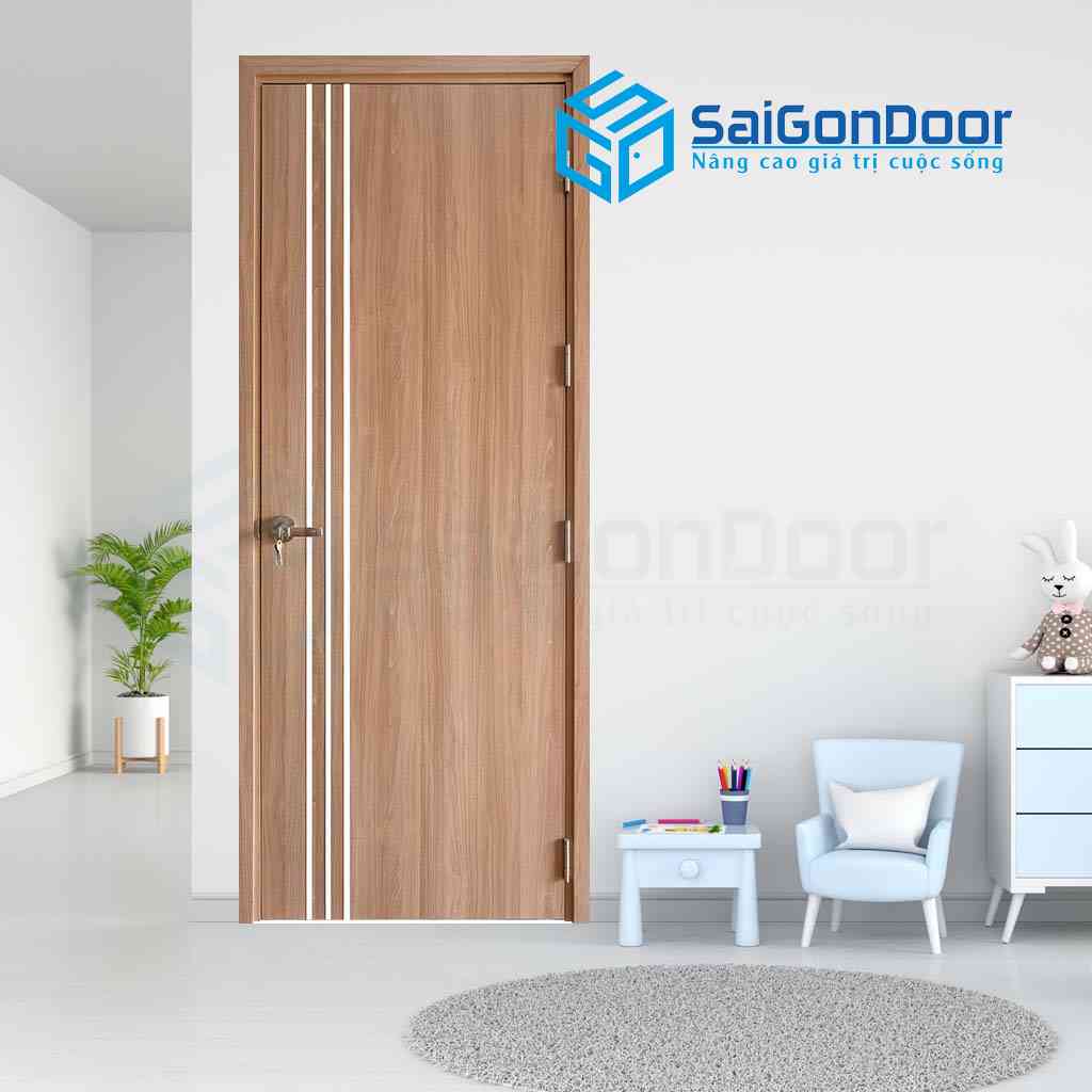 Dùng gỗ công nghiệp làm cửa phòng ngủ giúp tiết kiệm chi phí khi lắp đặt